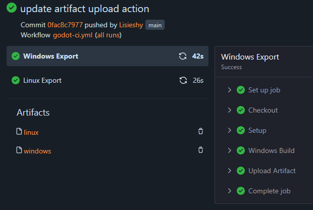 Screenshot of the Actions page on a given workflow in my Forgejo server